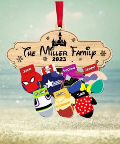 Family Mittens, Personalized Acrylic Ornament, Christmas Gift For Family