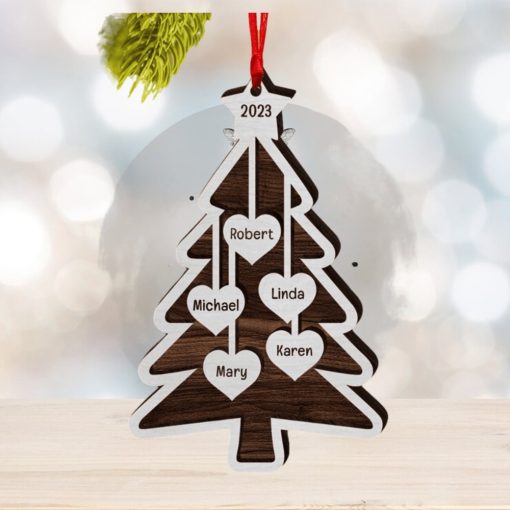 Family Personalized Wood Ornament   Gift For Family  Christmas Gift  Family Ornament