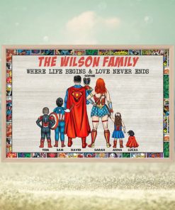 Family Where Love Never Ends Personalized Canvas Print