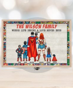 Family Where Love Never Ends Personalized Canvas Print