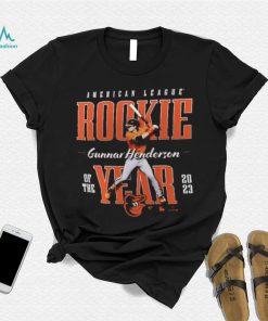 Fanatics Branded Gunnar Henderson Black Baltimore Orioles 2023 AL Rookie of the Year T Shirt