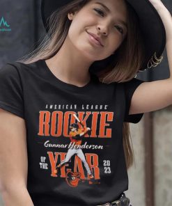 Fanatics Branded Gunnar Henderson Black Baltimore Orioles 2023 AL Rookie of the Year T Shirt