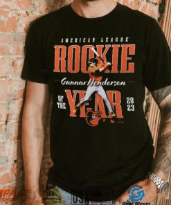 Fanatics Branded Gunnar Henderson Black Baltimore Orioles 2023 AL Rookie of the Year T Shirt