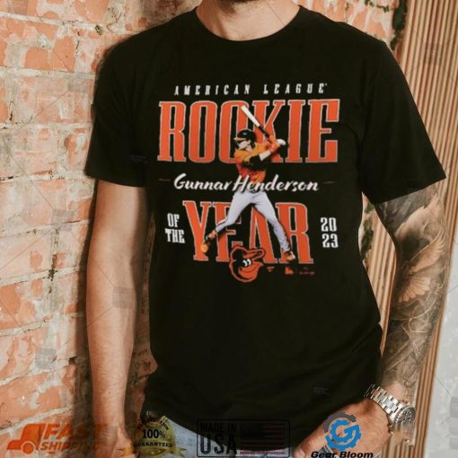 Fanatics Branded Gunnar Henderson Black Baltimore Orioles 2023 AL Rookie of the Year T Shirt