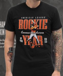 Fanatics Branded Gunnar Henderson Black Baltimore Orioles 2023 AL Rookie of the Year T Shirt