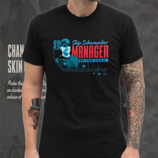 Fanatics Branded Skip Schumaker Black Miami Marlins 2023 NL Manager of the Year T Shirt