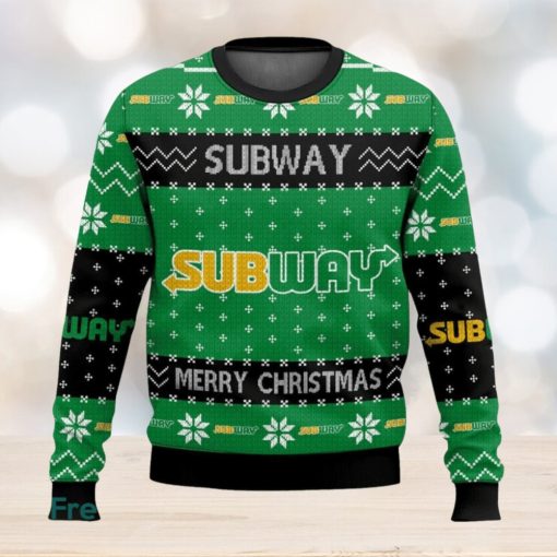 Fast Food Subway All Over Printed Ugly Christmas Sweater 2023 Christmas Gift Ideas Holiday Gift