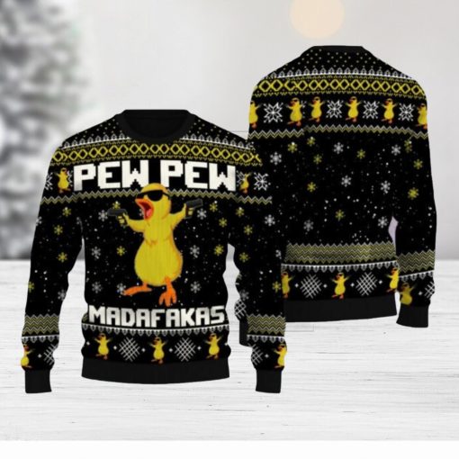 Fat Duck Duck Pew Pew Ugly Sweater