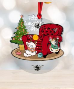 Feliz Naughty Cats, Gift For Cat Lovers, Personalized Acrylic Ornament, Sofa Cats Ornament