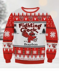 Fighting Cock Bourbon Christmas Ugly Sweater Gift For Men And Women