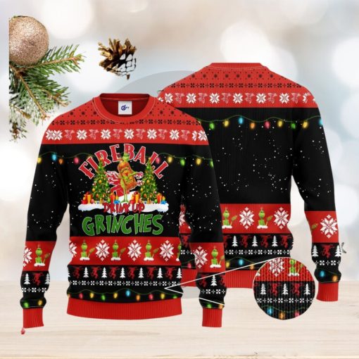 Fireball Drink Up Grinches 3D Ugly Christmas Sweater Unisex Sweater Christmas Gift