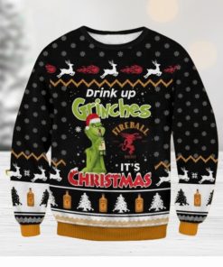 Fireball Drink Up Grinches Christmas Ugly Sweater Gift For Men And Women