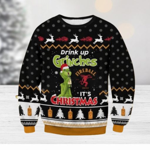 Fireball Drink Up Grinches Christmas Ugly Sweater Gift For Men And Women