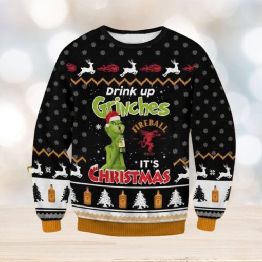 Fireball Drink Up Grinches Christmas Ugly Sweater Gift For Men And Women