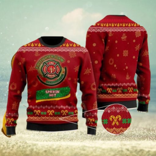 Firefighter Claw Heroic Seltzer Ugly Christmas Sweater 3D