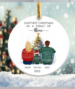 First Christmas as a Family of Three Ornament