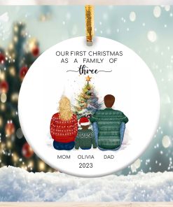 First Christmas as a Family of Three Ornament