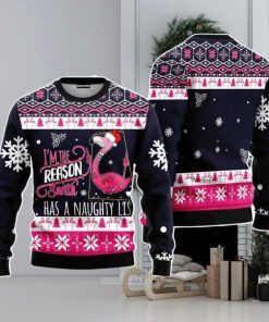 Flamingo I Am The Reason Santa Has A Naughty Christmas Unisex Ugly Sweater