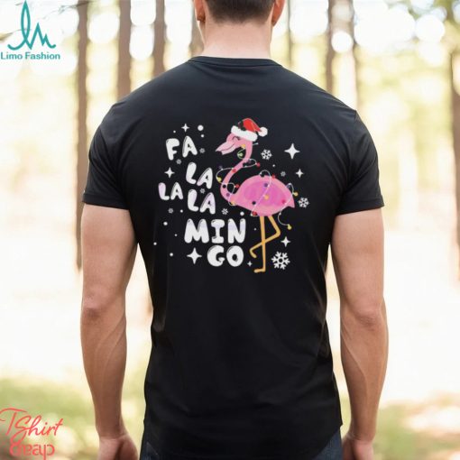 Flamingo Santa Christmas Lights Shirt