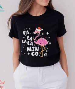 Flamingo Santa Christmas Lights Shirt