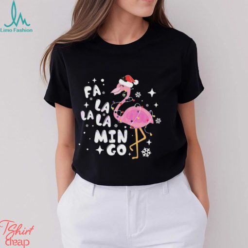 Flamingo Santa Christmas Lights Shirt