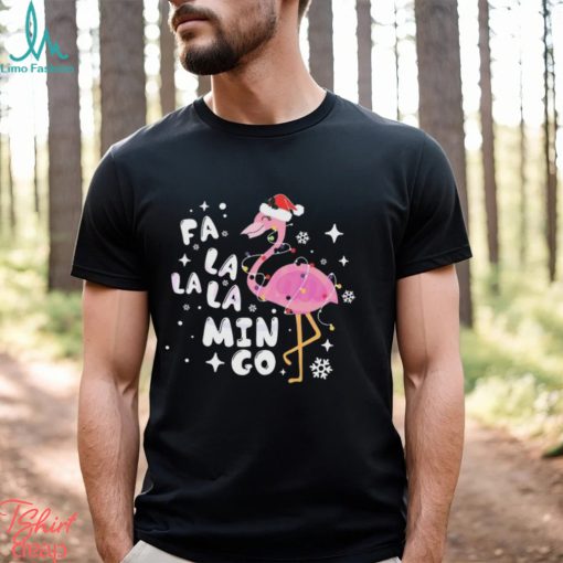 Flamingo Santa Christmas Lights Shirt