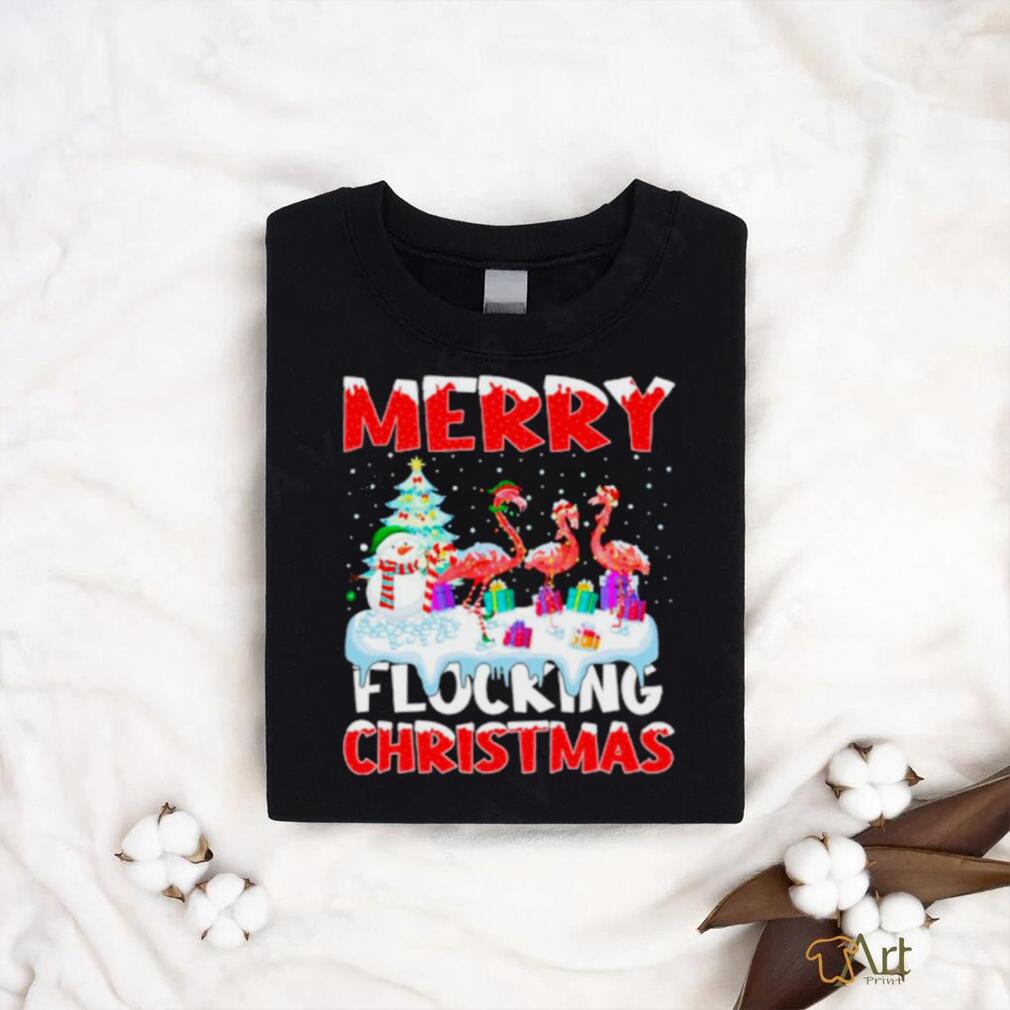 Flamingo merry flocking Christmas shirt Flamingo merry flocking Christmas shirt