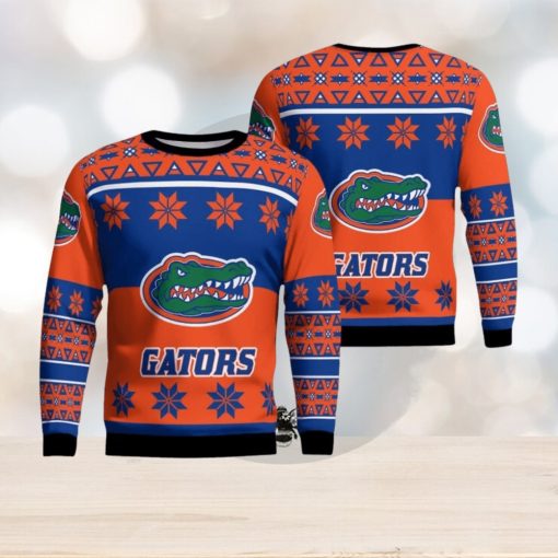 Florida Gators Logo Big Snowflake Pattern Ugly Christmas Sweater