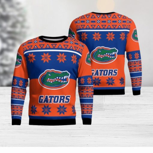 Florida Gators Logo Big Snowflake Pattern Ugly Christmas Sweater