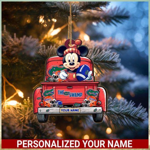 Florida Gators Mickey Mouse Ornament Personalized Your Name Sport Home Decor