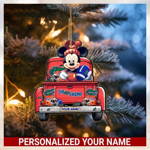 Florida Gators Mickey Mouse Ornament Personalized Your Name Sport Home Decor