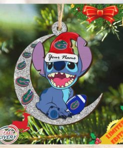 Florida Gators Stitch Christmas Ornament NCAA And Stitch With Moon Ornament