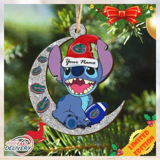Florida Gators Stitch Christmas Ornament NCAA And Stitch With Moon Ornament