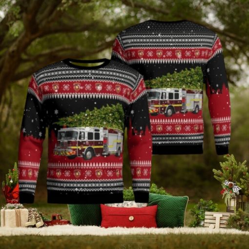 Florida, Highlands County Fire Rescue Christmas Aop Ugly Sweater