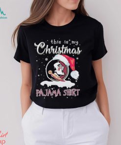 Florida State Seminoles Logo Santa Hat This Is My Christmas Pajama Shirt, hoodie, sweater, long sleeve and tank top Florida State Seminoles Logo Santa Hat This Is My Christmas Pajama Shirt