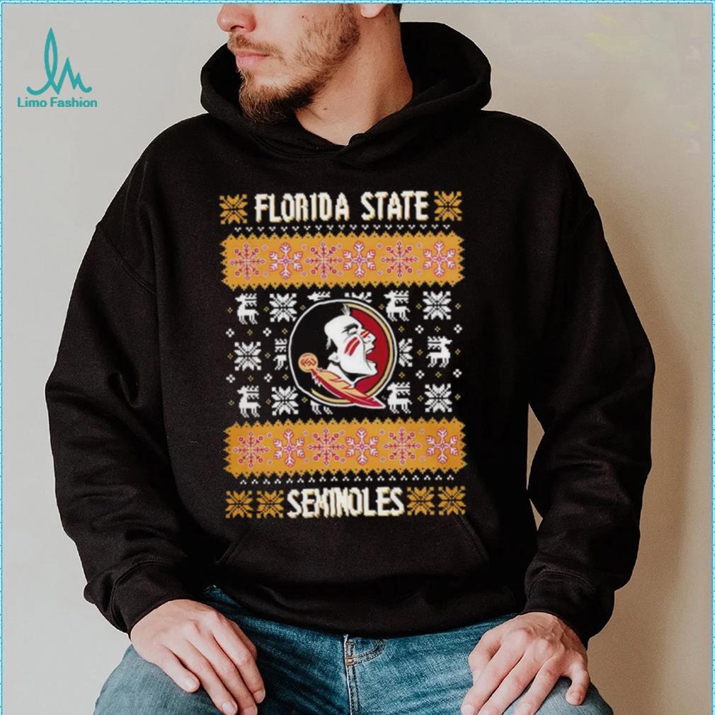 Florida State Seminoles logo ugly Christmas Classic T shirt Florida State Seminoles logo ugly Christmas Classic T shirt