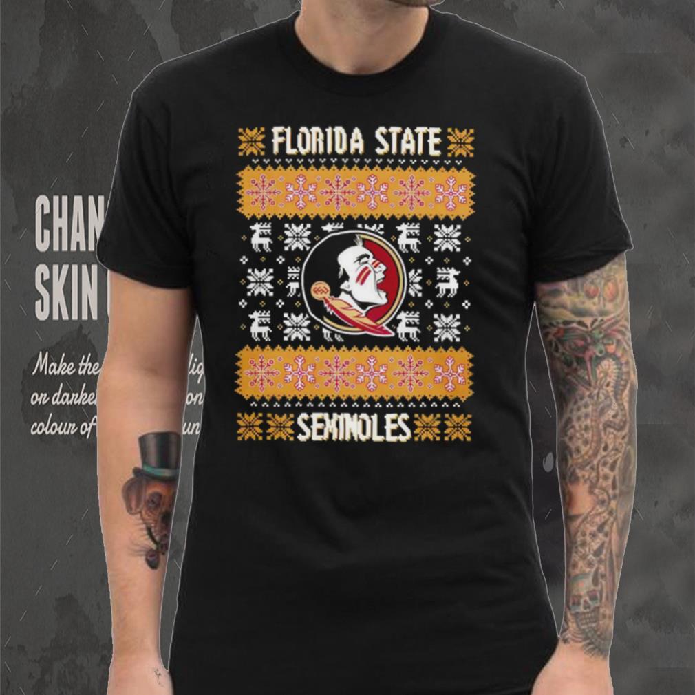 Florida State Seminoles logo ugly Christmas Classic T shirt Florida State Seminoles logo ugly Christmas Classic T shirt