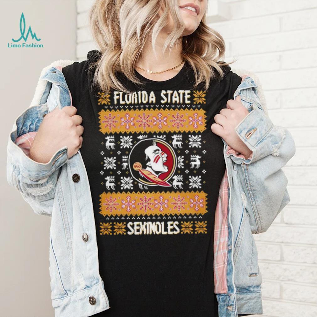 Florida State Seminoles logo ugly Christmas Classic T shirt Florida State Seminoles logo ugly Christmas Classic T shirt