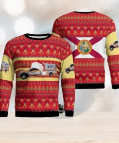 Florida, Volusia County Ems Christmas Ugly Sweater