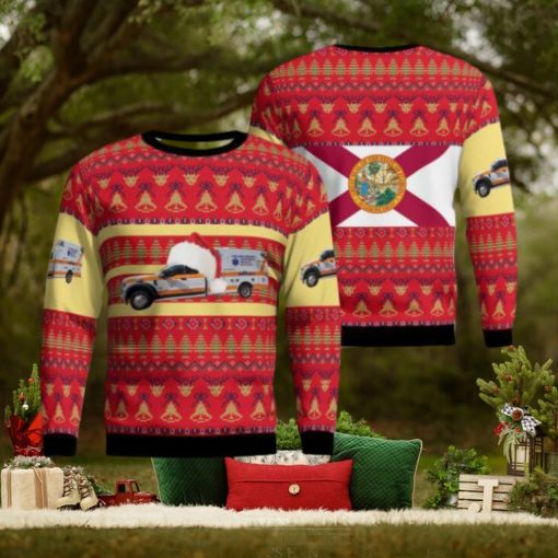 Florida, Volusia County Ems Christmas Ugly Sweater