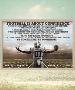 Football Is About Confidence Personalized Football Player Canvas Print, Gift For Football Lovers