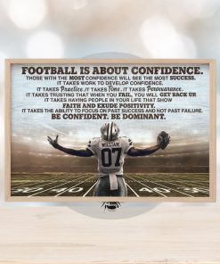 Football Is About Confidence Personalized Football Player Canvas Print, Gift For Football Lovers