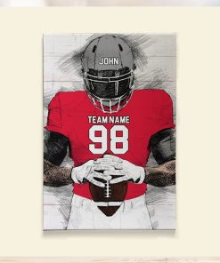 Football Player Canvas Poster, hoodie, sweater, long sleeve and tank top Football Player Canvas Poster