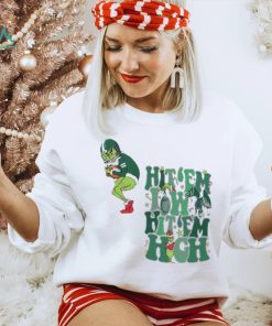 Football Santa Grinch Hit Em Low Hit Em High Shirt