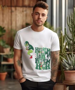 Football Santa Grinch Hit Em Low Hit Em High Shirt