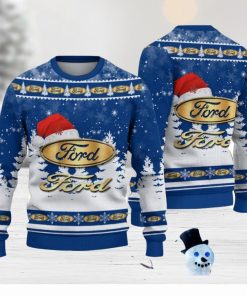 Ford Logo Wearing Santa Hat Christmas Gift Ugly Christmas Sweater Christmas Gift Ideas