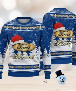 Ford Logo Wearing Santa Hat Christmas Gift Ugly Christmas Sweater Christmas Gift Ideas