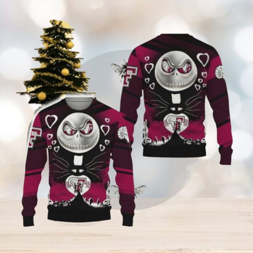 Fordham Rams Champion Jack Skellington Funny 3D Ugly Christmas Sweater Gift For Fans