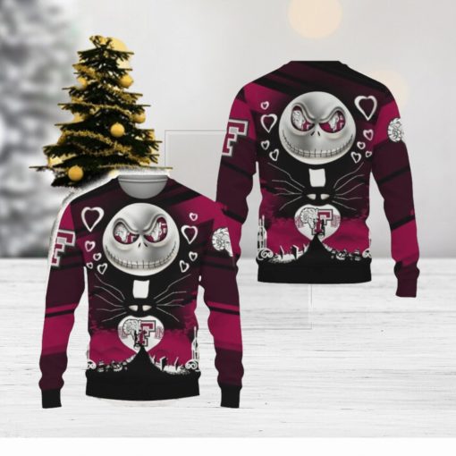 Fordham Rams Champion Jack Skellington Funny 3D Ugly Christmas Sweater Gift For Fans