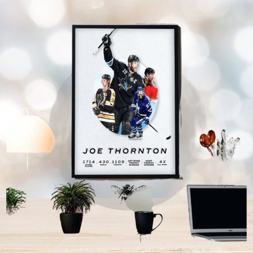 Former MVP Joe Thornton Retirement Summary Of All Titles Home Decor Poster Canvas
